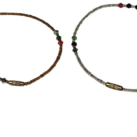 Handmade Beaded Charm Choker Necklace Key Birdhouse Charms Set Of 2 Fashion Jewe - Picture 4 of 5